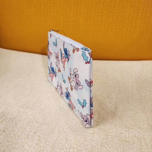Bioworld Disney Stitch and Angel Holiday Jammies Cosmetic Bag Makeup Pouch NEW - Picture 6 of 11
